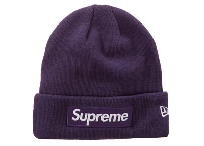 Pre-owned Supreme New Era Box Logo Beanie (fw23) In Dark Purple