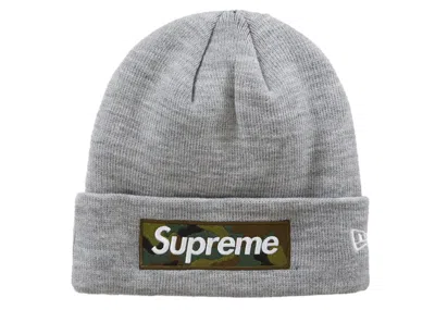 Pre-owned Supreme New Era Box Logo Beanie (fw23) In Heather Grey