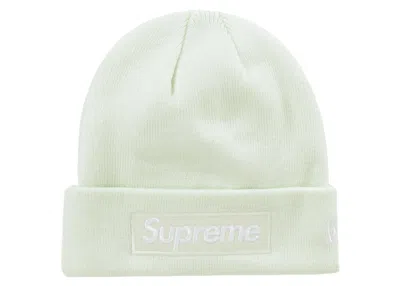 Pre-owned Supreme New Era Box Logo Beanie (fw23) In Light Green