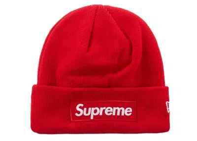 Pre-owned Supreme New Era Box Logo Beanie (fw23) In Red