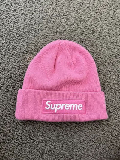 Pre-owned Supreme New Era Box Logo Beanie Fw24 In Pink