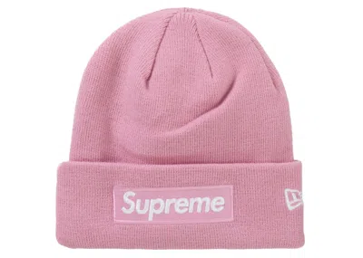 Pre-owned Supreme New Era Box Logo Beanie (fw24) In Dusty Pink