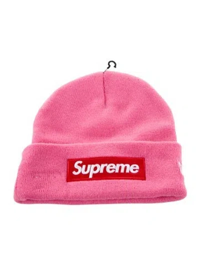 Pre-owned Supreme New Era Box Logo Beanie (fw25) In Pink