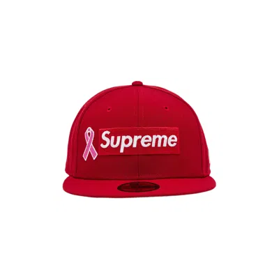 Pre-owned Supreme New Era Breast Cancer Awareness Box Logo 'red' | Men's Size 7.375