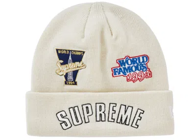 Pre-owned Supreme New Era Championship Beanie In Natural