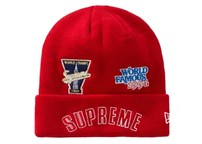 Pre-owned Supreme New Era Championship Beanie In Red