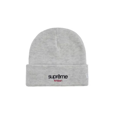 Pre-owned Supreme New Era Classic Logo Beanie 'heather Grey' | Men's Size Onesize In Gray