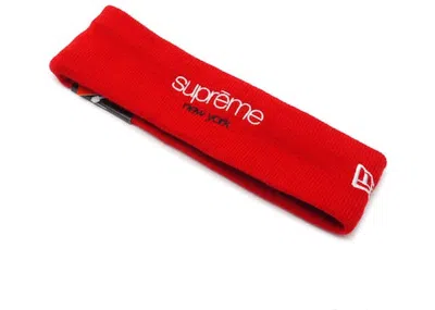 Pre-owned Supreme New Era Classic Logo Headband In Red