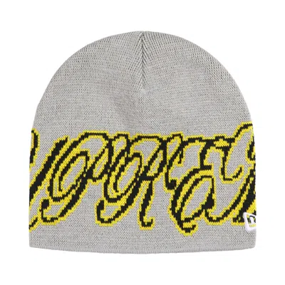 Pre-owned Supreme New Era Cursive Beanie 'grey' | Men's Size Onesize In Gray