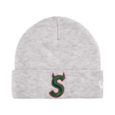 Pre-owned Supreme New Era Devil S Logo Beanie 'ash Grey' | Men's Size Onesize In Gray