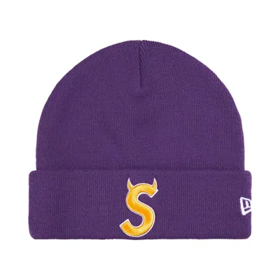Pre-owned Supreme New Era Devil S Logo Beanie 'purple' | Men's Size Onesize
