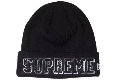 Pre-owned Supreme New Era Gems Beanie In Black