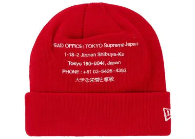 Pre-owned Supreme New Era Hq Beanie In Red