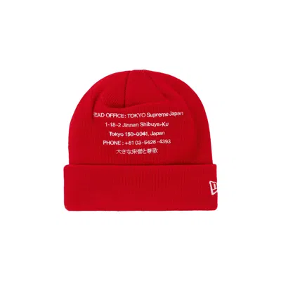 Pre-owned Supreme New Era Hq Beanie 'red' | Men's Size Onesize