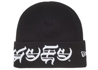 Pre-owned Supreme New Era Letter Beanie In Black