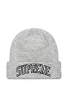 Supreme New Era Metallic Arc Beanie Hat In Grey