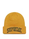 Supreme New Era Metallic Arc Beanie Hat In Yellow