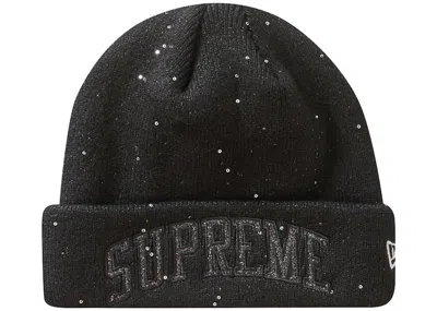 Pre-owned Supreme New Era Metallic Arc Beanie In Black