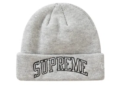 Pre-owned Supreme New Era Metallic Arc Beanie In Grey