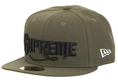 Pre-owned Supreme New Era Mister Cartoon 59fifty Fitted Cap In Olive
