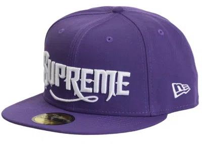 Pre-owned Supreme New Era Mister Cartoon 59fifty Fitted Cap In Purple