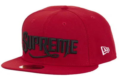 Pre-owned Supreme New Era Mister Cartoon 59fifty Fitted Cap In Red