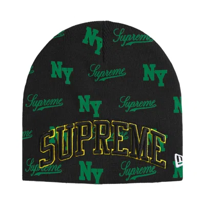 Pre-owned Supreme New Era Monogram Beanie 'black' | Men's Size Onesize