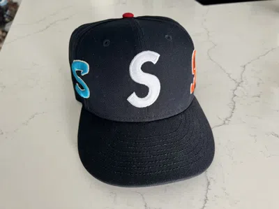 Pre-owned Supreme New Era Multi S Logo Fitted Hat 7 3/8 Navy In Blue