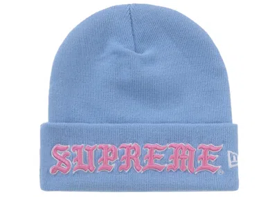 Pre-owned Supreme New Era Old English Beanie In Blue