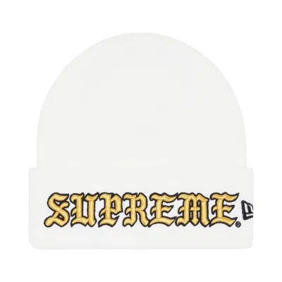 Pre-owned Supreme New Era Old English Beanie 'white' | Men's Size Onesize