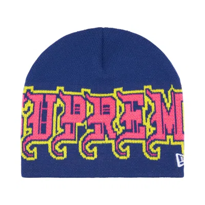 Pre-owned Supreme New Era Outline Beanie 'navy' | Blue | Men's Size Onesize