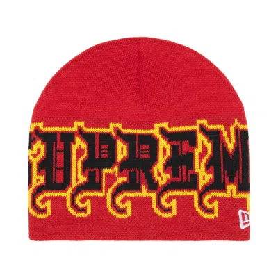 Pre-owned Supreme New Era Outline Beanie 'red' | Men's Size Onesize