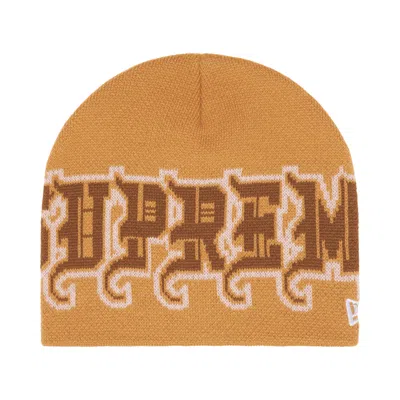 Pre-owned Supreme New Era Outline Beanie 'tan' | Men's Size Onesize In Brown