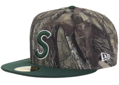 Pre-owned Supreme New Era Reaper S Logo 59fifty Fitted Hat In Woodland Camo In Multi