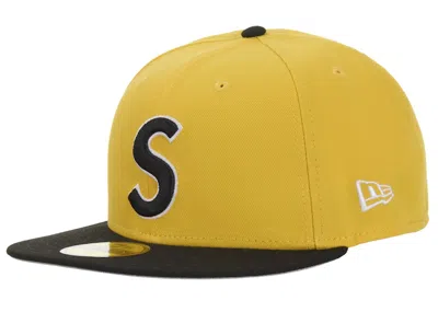 Pre-owned Supreme New Era Reaper S Logo 59fifty Fitted Hat In Yellow
