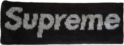 Pre-owned Supreme New Era Reflective Logo Headband (fw 16) In Black