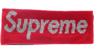Pre-owned Supreme New Era Reflective Logo Headband (fw 16) In Red