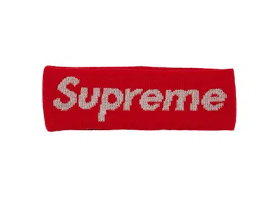 Pre-owned Supreme New Era Reflective Logo Headband (fw 17) In Red