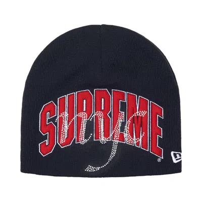 Pre-owned Supreme New Era Rhinestone Beanie 'navy' | Blue | Men's Size Onesize