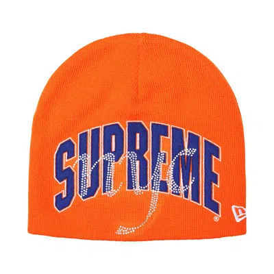 Pre-owned Supreme New Era Rhinestone Beanie 'orange' | Men's Size Onesize