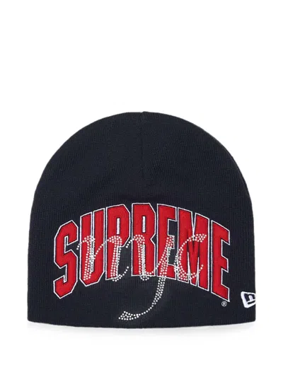 Supreme New Era® Rhinestone-embellished Beanie Hat In Blue