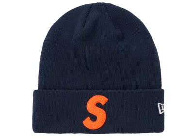 Pre-owned Supreme New Era S Logo Beanie (fw 19) In Navy Blue