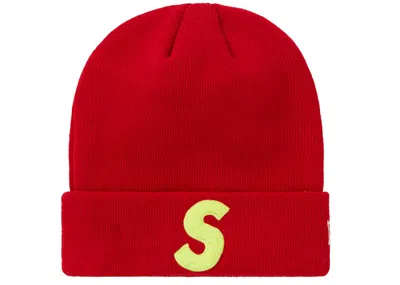 Pre-owned Supreme New Era S Logo Beanie (fw 19) In Red