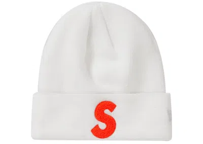 Pre-owned Supreme New Era S Logo Beanie (fw 19) In White