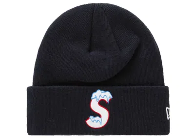 Pre-owned Supreme New Era S Logo Beanie (fw20) In Navy Blue