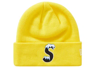 Pre-owned Supreme New Era S Logo Beanie (fw20) In Yellow