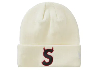 Pre-owned Supreme New Era S Logo Beanie (fw22) In Natural