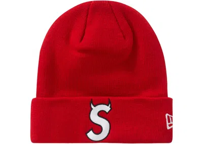 Pre-owned Supreme New Era S Logo Beanie (fw22) In Red