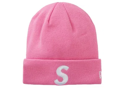 Pre-owned Supreme New Era S Logo Beanie In Pink