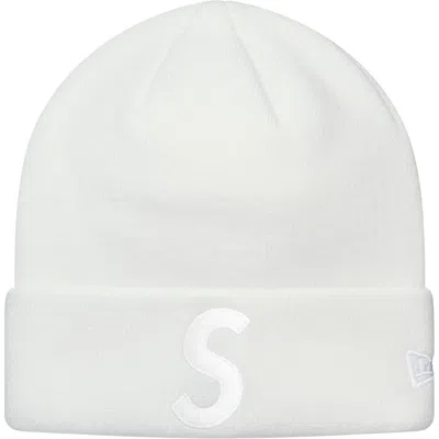 Pre-owned Supreme New Era S Logo Beanie In White